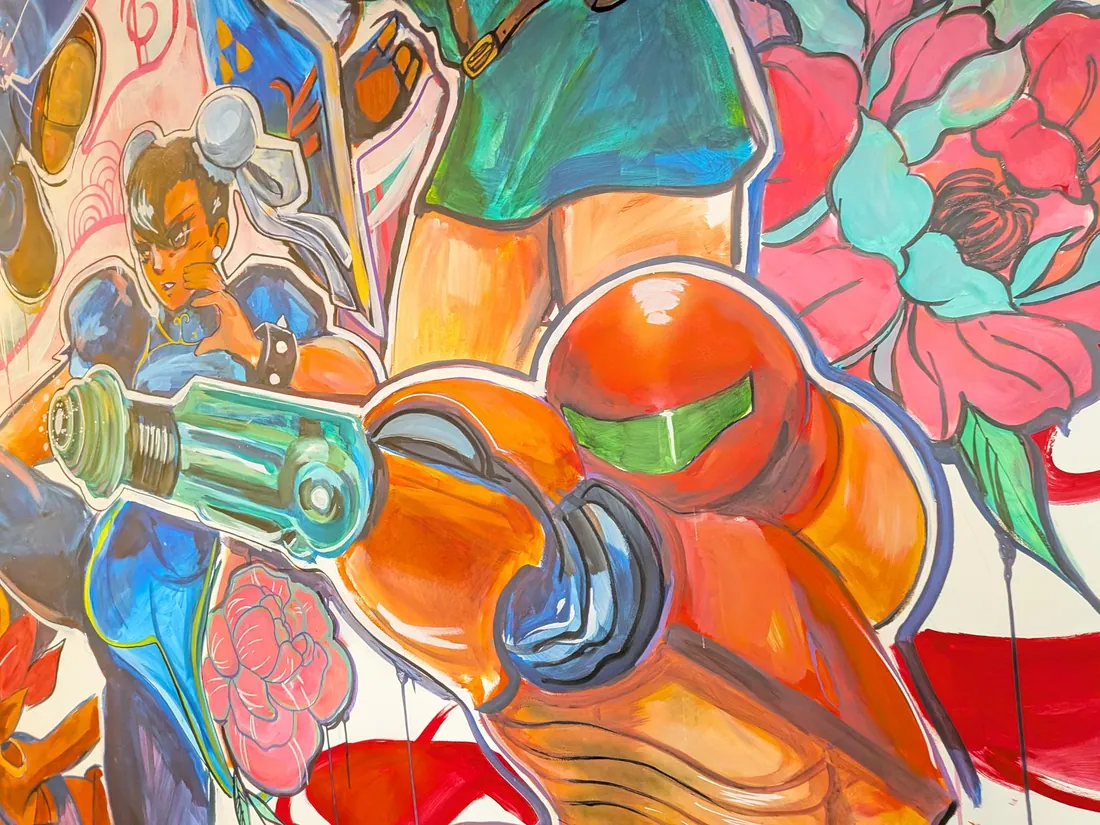 Fresque de Samus Aran en armure